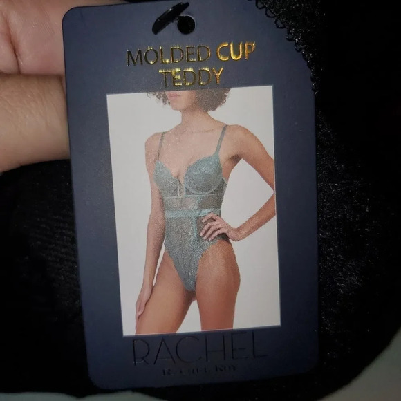 RACHEL Rachel Roy Black Lace Woman's Molded cup teddy Bodysuit Size XL - Picture 13 of 16